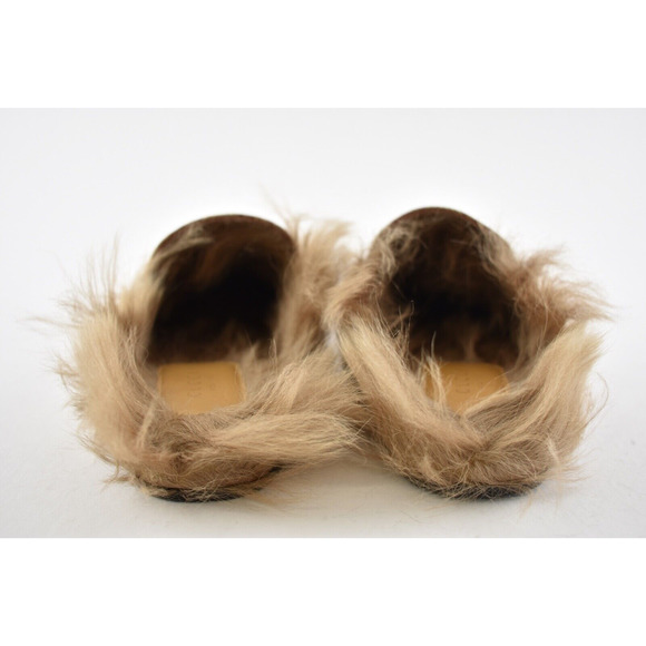 Gucci Princetown Beige Canvas Original GG Fur Loafer Slide Mule Slipper Flat 35 - Picture 11 of 12